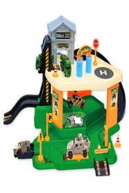 Resim a v d a Askeriye Kışla Asker 2 Katlı Oyuncak Garaj Seti Pisti - Otopark - Istasyon Araba Oyun Seti 