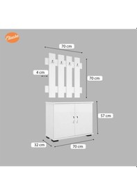 Resim Portmanto Ayakkabılık Vestiyer Askılıklı Ayakkabılık Dolabı Ard-116 Beyaz 