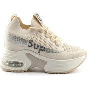 Resim Guja 24y300-3 Kadın Gizli Dolgu Yüksek Air Tabanlı Örme Sneaker Spor Taşlı Ayakkabı 