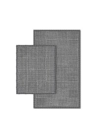 Resim More Boucle Doğal Pamuklu 2'li Banyo Paspas Seti 60x100 50x60 Grey Gri 