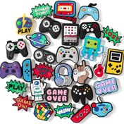 Resim Gamer Glam Farklı Şanslar 25 adet, Erkekler ve Kadınlar için Sevimli Karikatür Ayakkabı Süslemeleri, Klop Aksesuarları, Parti Hediyeleri, Doğum Günü Hediyeleri 