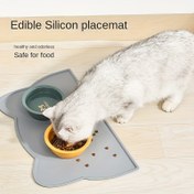 Resim Köpekler ve Kediler İçin Pet Besleme Matı, İnce Silikon Su Geçirmez Kedi Maması Matı Yükseltilmiş Kenarlı Kedi Kase Mat, Kedi Servis Altlığı 