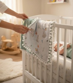 Resim grow with muslin %100 Pamuk Çok Amaçlı ÇİFT KATLI Müslin Battaniye (80x100) 