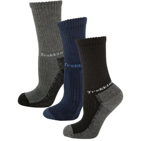 Resim Thermoform Trekking Extra Dolgulu, Darbe Emici Kışlık Unisex Çocuk Çorap 3'lü Paket Siyah-lacivert-antrasit Renkli 
