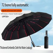 Resim 1CP72 Stok Otomatik Şemsiye, 72 Güçlendirilmiş Kaburgalar, Katlanabilir, Taşınabilir, Dayanıklı, UV Koruma, Erkekler, Kadınlar, Güneşli ve Yağmurlu Günler için 