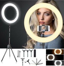 Resim Yussraw Ring Light 18 Inç 480 Led Işık 2m Stand Kuaför Makyaj Youtuber Güzellik Merkezi Foto Çekim 