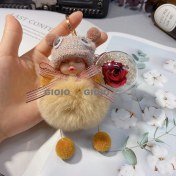 Resim Silver1 Gıoıo Yeni Ipek Eşarp Anahtarlık Kişiselleştirilmiş Inci Papyon Çanta Çekicilik Dokuma Anahtarlık (Yurt Dışından) 