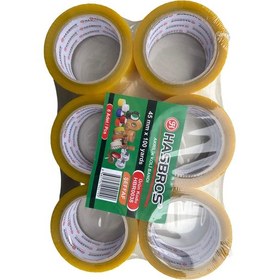 Resim Hasbros Bant Şeffaf Koli Bandı / 45 Mm X 100 Yrd - 91 Metre / 6'lı 5 Paket - 30 Rulo 30 