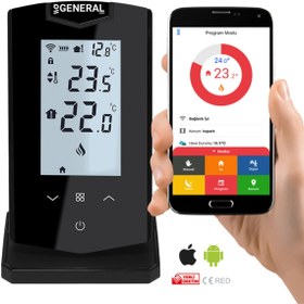 Resim GENERAL Ht500set Akıllı Oda Termostatı Siyah 
