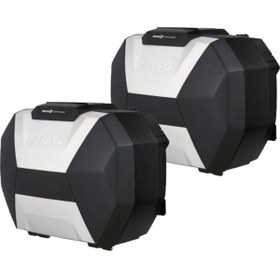 Resim ebakbak Motosiklet Shad Adventure Yan Çanta Takım Genişleyebilir 38+38 lt Siyah Gri 