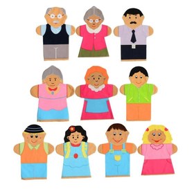 Resim İnsanlar El Kuklası Seti (10’lu) – Aile ve Sosyal Bağları Güçlendiren Rol Model Seti 