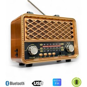 Resim Royal Trend Nostalji Eskitme Radyo Güneş Panelli,Üç Bant Özellikli Nostaljik Radyo 