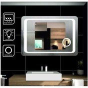 Resim GLOBAL LED MIRROR 80x100 Cm Makyaj Aynalı Dokunmatik Tuşlu Buğulanmayan Ledli Ayna Banyo Aynası 