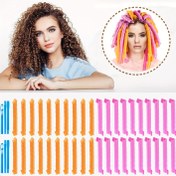 Resim 18/30/40 adet Spiral Saç Bukleleri Isı Olmadan Saç Bukleleri Stil Kancaları ile Isıtmasız Spiral Bukleler Uzun Orta Saçlar için DIY Stil Kiti 
