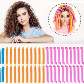 Resim 18/30/40 adet Spiral Saç Bukleleri Isı Olmadan Saç Bukleleri Stil Kancaları ile Isıtmasız Spiral Bukleler Uzun Orta Saçlar için DIY Stil Kiti 
