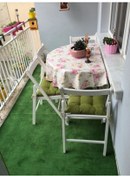 Resim Yeşil Protokol Halı Özel Kesim Kaymaz Tabanlı Balkon Halısı (427038973) 