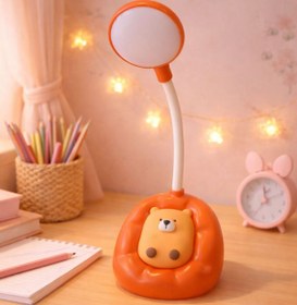 Resim Teknoland Park Sevimli Uyuyan Ayıcık Masaüstü Led Lamba Hediyelik Kitap Okuma Gece Lambası Baş Ucu 