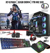 Resim Apphirex Rebirth X87 R7-5700X 32 GB 1 TB M.2 RX580 8 GB 24'' W10P Masaüstü Oyuncu Bilgisayarı 