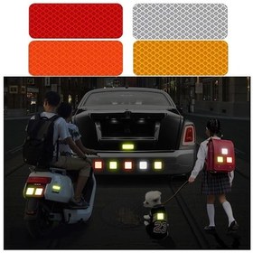 Resim Yeşil 10 Adet Araba Tampon Yansıtıcı Çıkartmalar Yansıtıcı Uyarı Şerit Bant Güvenli Reflektör Çıkartmalar Çıkartmaları 