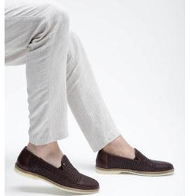 Resim Giampiero Nicola Erkek Hakiki Deri Kahverengi Loafer Ayakkabı 664 L40233c Erk Ayk Y23 Brown Kahverengi 
