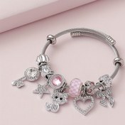 Resim 1 adet Y2K Tatlı Sevimli Ayarlanabilir Çelik Kablo Bileklik, Yıldız, Kedi ve Kalp & Fiyonk Süsleri - Kadınlar için Pırıltılı Taş Detayları, Pembe Emaye Ayrıntılar, Günlük Giyim, Partiler, Tatiller, Parti Aksesuarları, Oyuncu Tasarım, Süslü Pandantifler 