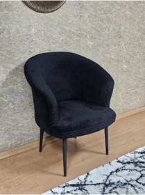 Resim ZAFİR Tekli TEDDY Siyah Boyalı Sivriltme Ayak Çay Seti Koltuk Tekli Berjer , Balkon, Salon, Ofis 