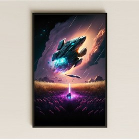 Resim Bilimkurgu Temalı Uzay Gemisi Pleksi Tablo Gökten Gelenler 