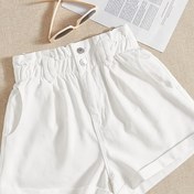 Resim 2025 Yeni Gelen - İki Düğmeli, Hafif ve Nefes Alabilen, Bahar/Yaz İçin Rahat Kıyafet|Kağıt Torba Bel Şortları|Hafif Şortlar 