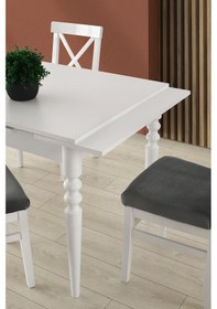 Resim Didim Alaçatı Açılır Mutfak Masa Sandalye Takımı 80x120 