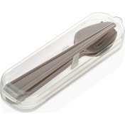 Resim Qlux Plastik Kaşık Çatal Bıçak Seti Kutulu Set Okul Kamp Piknik Sürekli Kullanım Çatal Kaşık Bıçak Seti 