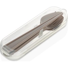 Resim Qlux Plastik Kaşık Çatal Bıçak Seti Kutulu Set Okul Kamp Piknik Sürekli Kullanım Çatal Kaşık Bıçak Seti 