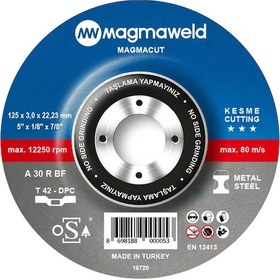 Resim Magmacut Kesme Taşı-bombeli 125 X 3.0 X 22 mm 