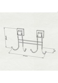 Resim Tekno Tel Ef-252 Yapışkanlı Banyo 4 Lü Askı Bornozluk Krom 