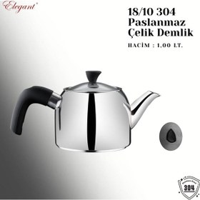 Resim Mirage Orta Boy Bakalit Kulplu Çaydanlık Takımı - Siyah Siyah 