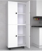 Resim 4 Kapaklı Çok Amaçlı Dolap %100 Mdf 60 Cm (602) Beyaz 