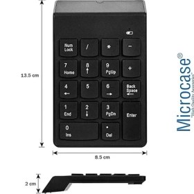 Resim Kablosuz 18 Tuşlu Mini Numerik Klavye - Siyah AL2698 