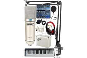 Resim Ekipmanları Midi Live Paket-4 Ses Kartlı Mikser Midi Klavye Cx1 Mikrofon Kulaklık 
