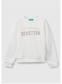 Resim Benetton Kız Bebek Beyaz Sweatshırt BEYAZ 