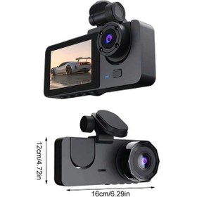 Resim Gld-spt- Gece Görüşlü Dvr 3 Lensli Araç İçi Sürüş Kamerası Video Kaydedici 