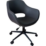 Resim Bilgisayar Sandalyesi Çalışma Koltuğu Siyah Metal Ayaklı Antrasit 