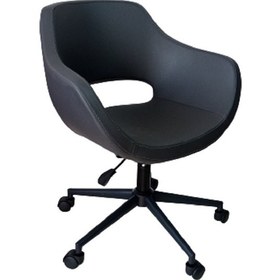 Resim Bilgisayar Sandalyesi Çalışma Koltuğu Siyah Metal Ayaklı Antrasit 