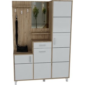 Resim Evistro Portmanto Aynalı Vestiyer Ayakkabılık Dolap Elbise Askısı Atlant 