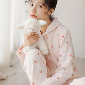 Resim Sonbahar Pijamaları, Uzun Kollu Kalın Hava Ev Giyim Seti - Sonbahar ve İlkbahar Bölümü 