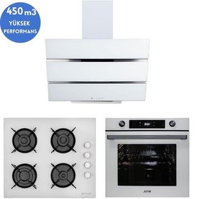 Resim Eminçelik Ve AFM Tech 12 226 + FM7701 + FM3251 Dijital Turbolu Ankastre Set 