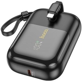 Resim Hoco Q20 Fountain 10000mah 22.5w+pd20w Dijital Göstergeli Kablolu Powerbank Siyah Siyah 