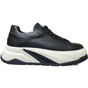 Resim Marcomen Bağcıklı Hakiki Deri Kalın Düz Taban Erkek Sneaker Ayakkabı 22216 Siyah Beyaz 