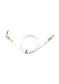 Resim Electroon 3,5Mm Stereo Gold Jaklı Beyaz Silikon Aux Kablo 1Metre 