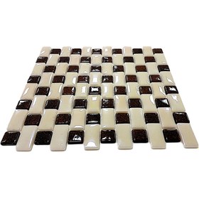 Resim MozaiKristaL Tüm yüzeyler için 25x50mm Bej-G.Kahve, 31.5x31.5cm Fileli Cam Mozaik (10 File=1m2 Fiyatı) 