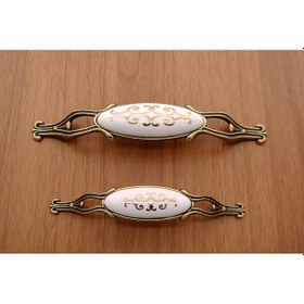 Resim Azimkarhirdavat Porselen Kulp Salkım Antik Sarı Yaldızlı (230126947) 