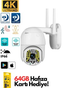 Resim Sarftech 360° Ip Güvenlik Kamera Gece Görüş Sensörlü Harekete Duyarlı Uygulamalı 1080p 4k Ip Kamera Blm-05 
